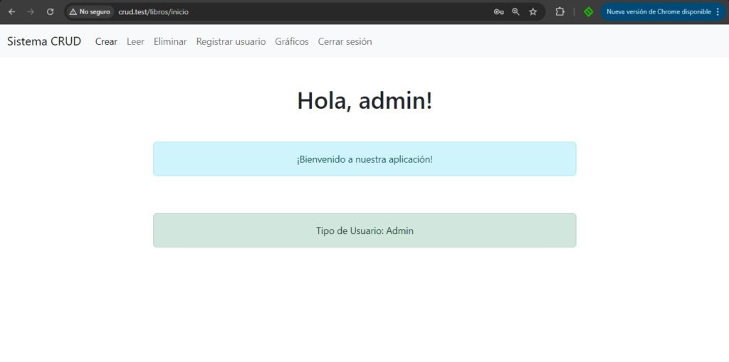 Panel de bienvenida con Laravel